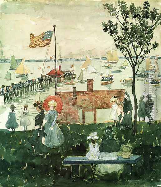Excursionists Nahant Oil Painting - Maurice Brazil Prendergast