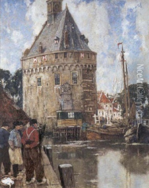 Gezicht Te Hoorn (nederland) Oil Painting - Hendrick Cassiers
