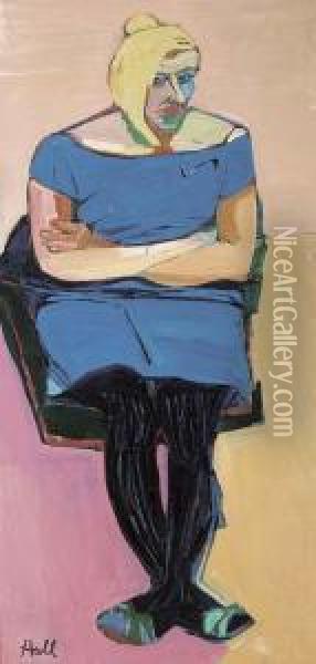 Seated Lady Oil Painting - Kenneth Hall