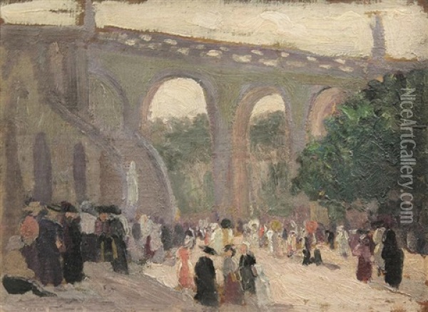 The Viaduct Oil Painting - Emanuel Phillips Fox