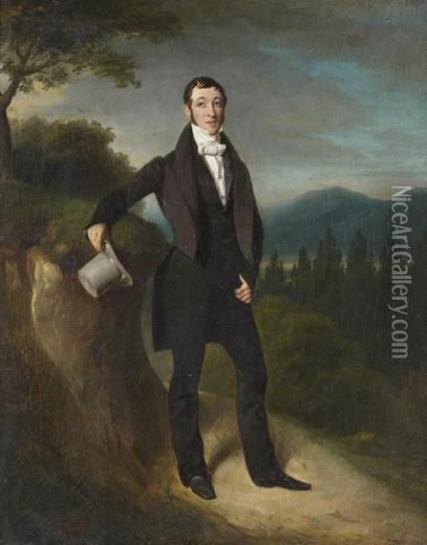Portrait De Gentilhomme En Pied Oil Painting - Francois - Joseph Heim