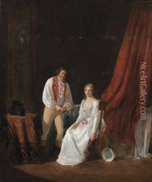 Le Serment De L'amour. Oil Painting - Jean Baptiste (or Joseph) Charpentier