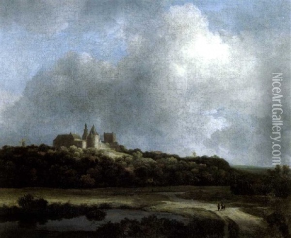 Ansicht Von Schloss Bentheim Oil Painting - Jacob Van Ruisdael