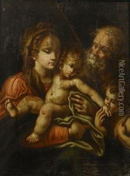 The Holy Family With The Infant Saint John Thebaptist Oil Painting - Sisto Badalocchio