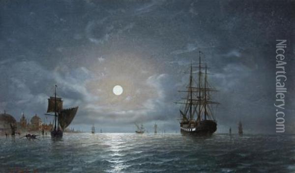 Shipping On The Bosphorus Oil Painting - Edward Hoyer