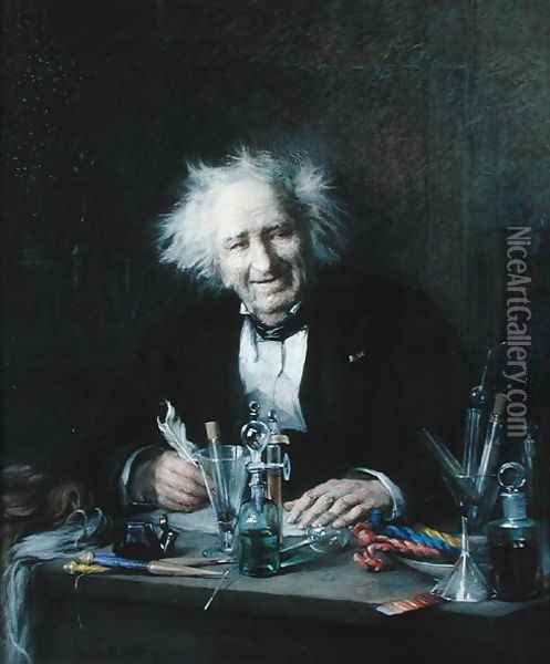 Portrait of Michel-Eugene Chevreul 1786-1889 1888 Oil Painting - Leon Auguste Tourny