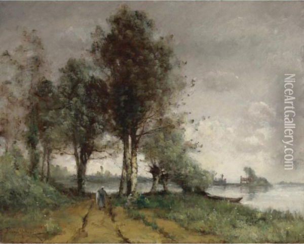 Chemin Au Bord De La Seine Oil Painting - Paul Trouillebert