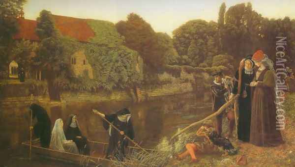 The Convent Boat Oil Painting - Arthur Hughes
