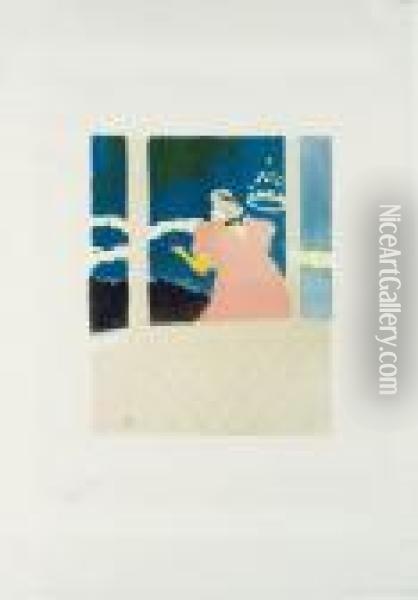 Aux Ambassadeurs-chanteuse Au Cafe-concert Oil Painting - Henri De Toulouse-Lautrec