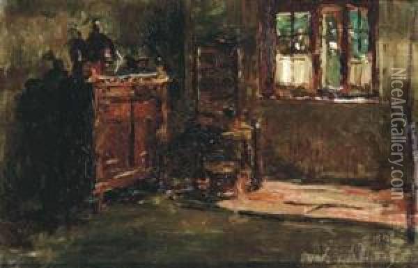 A Modest Interior Oil Painting - David Oyens