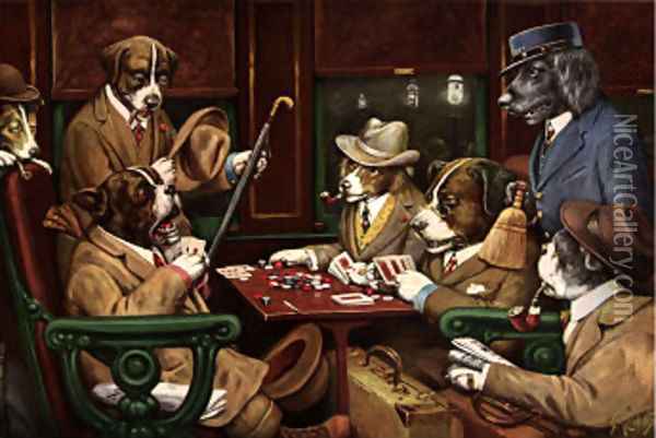 His Station And Four Aces Oil Painting - Cassius Marcellus Coolidge