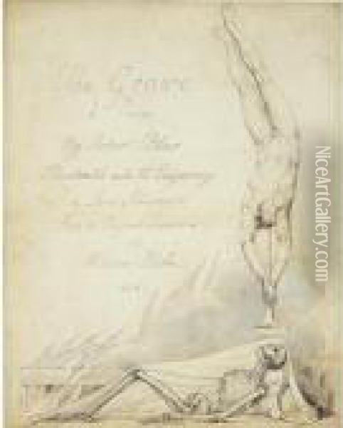 Inscribed Title-page Design For 'the Grave' Oil Painting - William Blake