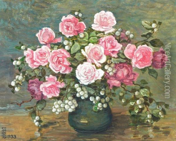 Roses Oil Painting - Suzette C. Skovgaard Holten
