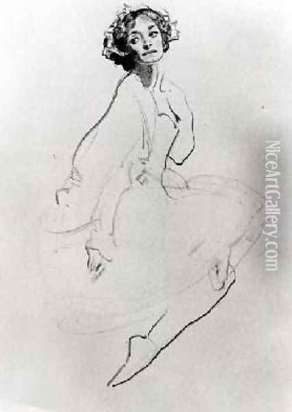 Study of a Ballet Dancer Oil Painting - George W. Lambert