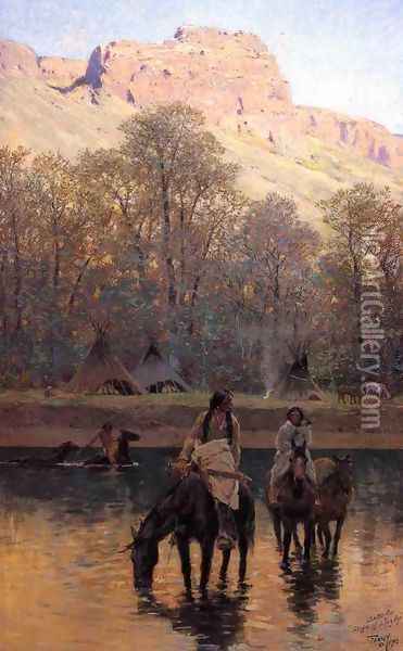 Days of Long Ago Oil Painting - Henry Farny