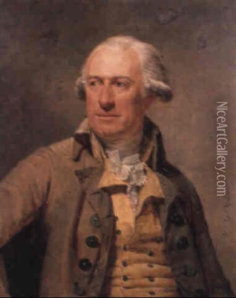 Portrait De L'architecte Louis Francois Petit Radel (1740-1818) Oil Painting - Joseph-Siffred Duplessis