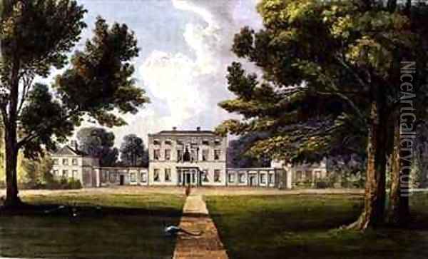Richings Lodge from Ackermanns Repository of Arts Oil Painting - John Gendall