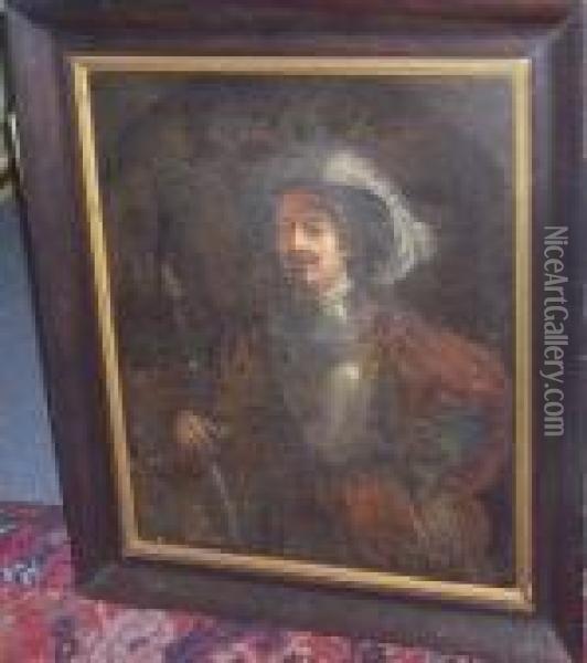 Portrait Of A Nobleman In Armour Oil Painting - Rembrandt Van Rijn