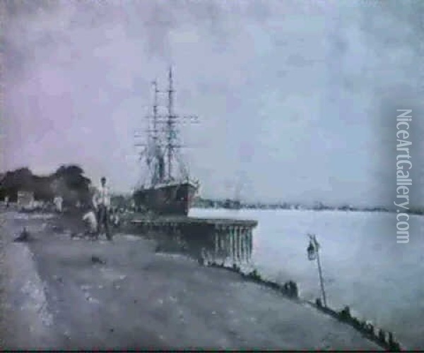 Im Hafen Oil Painting - Louis August Albert Paul