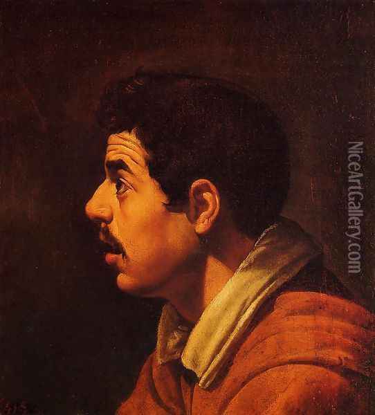 Head of a Young Man in Profile Oil Painting - Diego Rodriguez de Silva y Velazquez