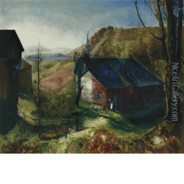Mountain Farm Oil Painting - George Bellows