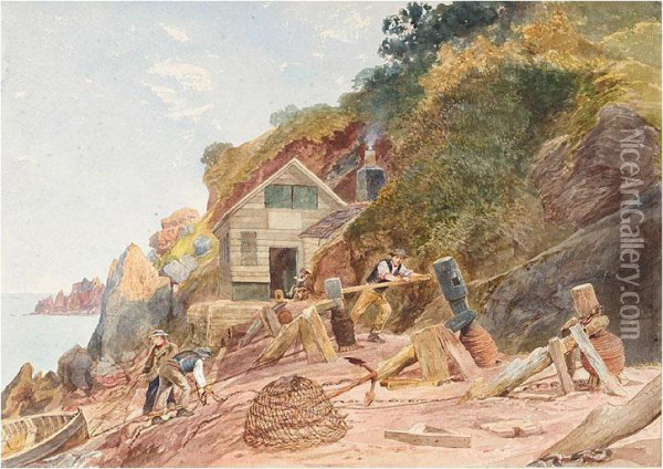 Anstey's Cove, Torquay Oil Painting - Walter, Major-Generl Fane