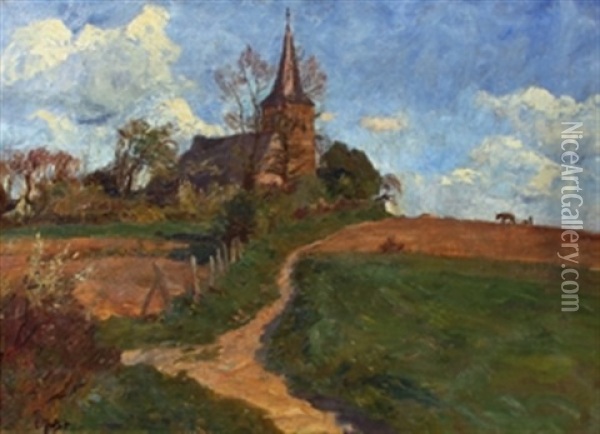 Kirche In Der Eifel Oil Painting - Carl Jutz the Younger