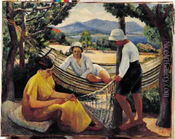 Le Filet, Ete 1911 Oil Painting - Henri Charles Manguin