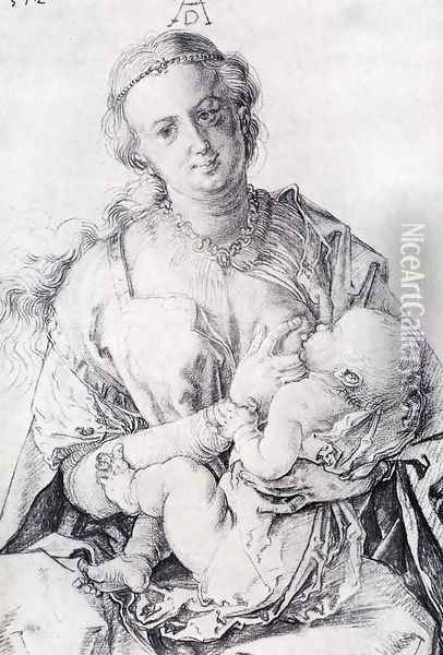 The Virgin Nursing The Child Oil Painting - Albrecht Durer