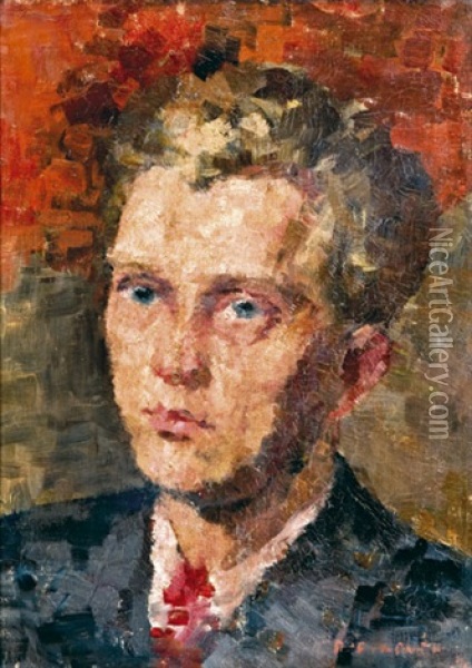 Ferfi Portre Oil Painting - Vilmos Aba-Novak