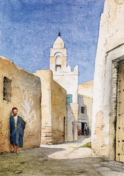 Scene De Rue A Kairouan Oil Painting - Emmanuel Benner