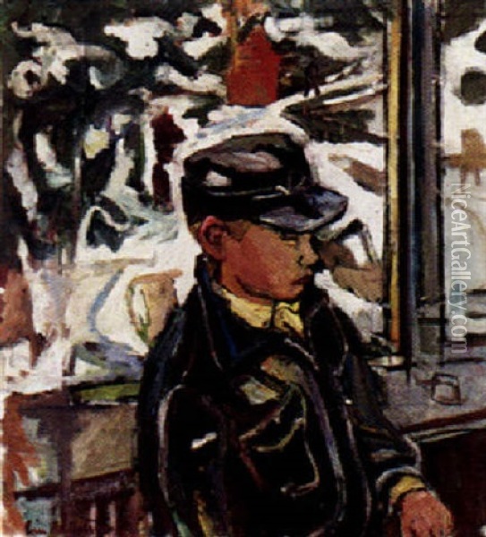 Pojken Vid Fonstret Oil Painting - Eric C. Hallstroem