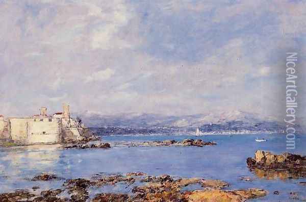 The Rocks of l'Ilette and the Fortifications Oil Painting - Eugene Boudin