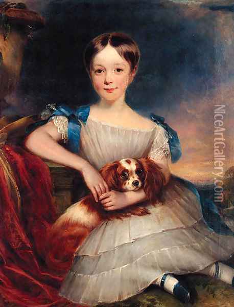 Portrait of a young girl Oil Painting - John Graham Gilbert