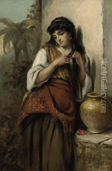 A Little Maid Of Alicante Oil Painting - Thomas Kent Pelham