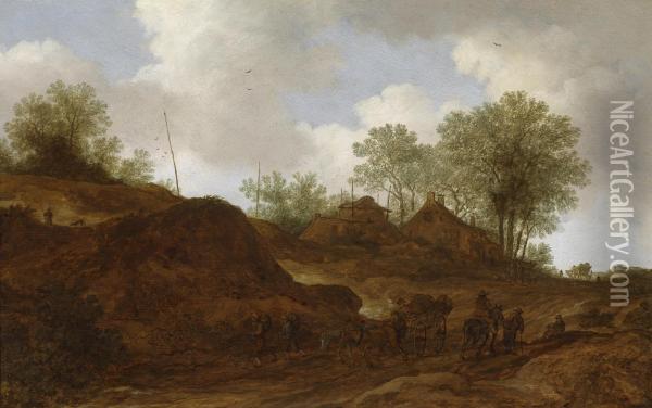 Travellers On A Path Through Dunes Oil Painting - Pieter De Molijn