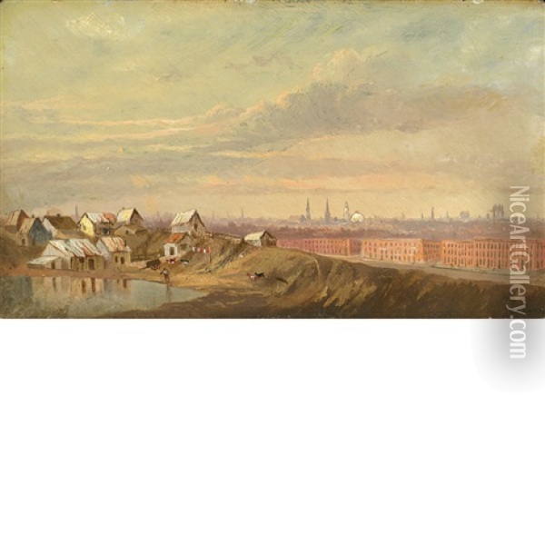 Environs Of Brooklyn From Fifth Avenue Oil Painting - Charles Day Hunt