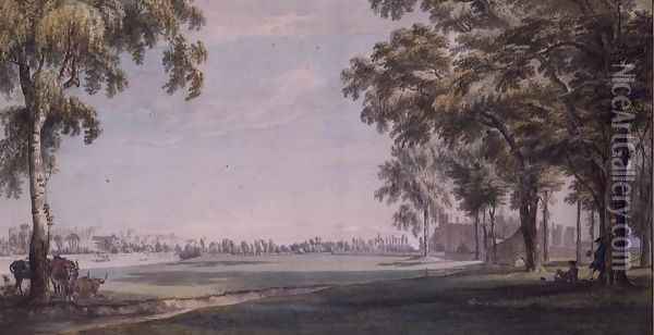 Eton College and Windsor from the Playing Fields Oil Painting - Paul Sandby