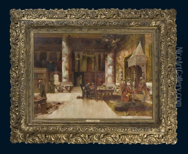 Schloss-bibliotheks-interieur Oil Painting - Frank Lebrun Kirkpatrick
