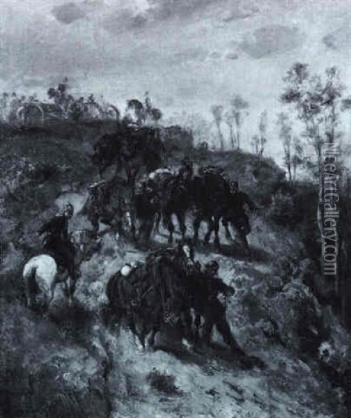 Preussische Kavallerie Oil Painting - Adolf Schreyer