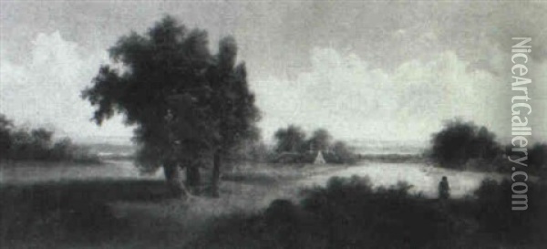 Landscape Near Versailles Oil Painting - Wilberforce Haddon