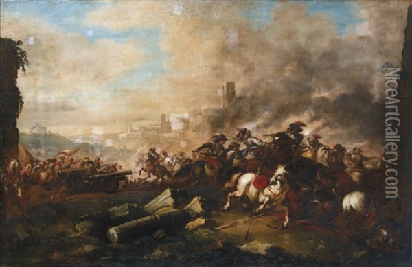 Battle Scene Oil Painting - Francesco Monti