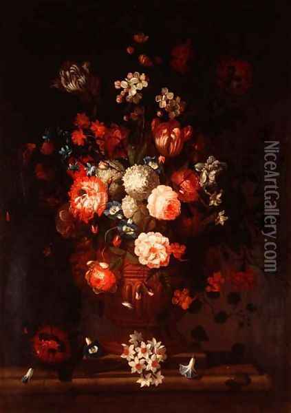 Still life, mixed flowers Oil Painting - Pieter Casteels