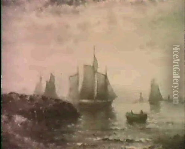 Harbor Scene Oil Painting - George Herbert McCord