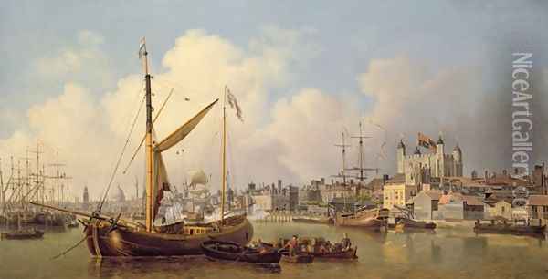 The Thames and the Tower of London supposedly on the Kings Birthday, 1771 Oil Painting - Samuel Scott