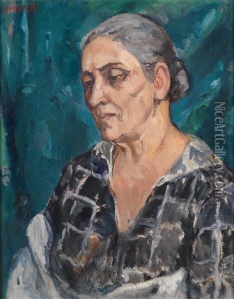 Bildnis Einer Frau (selbstbildnis?) Oil Painting - Broncia Koller-Pinell