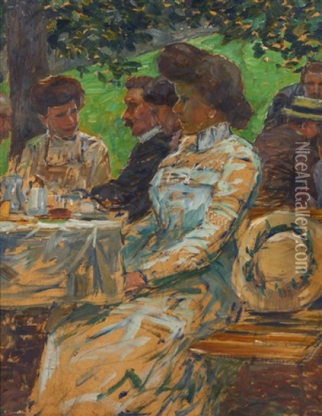 Tea Time Ladies Oil Painting - Wilhelm Nagel