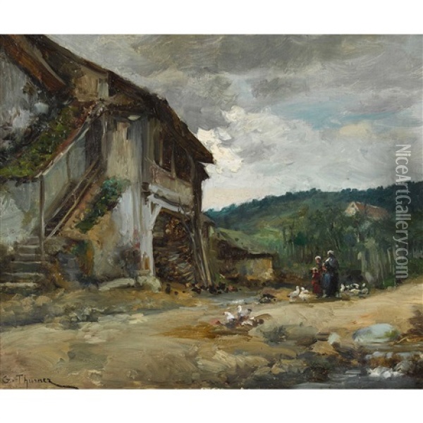 Landschaft Mit Bauernhof Oil Painting - Gabriel Edouard Thurner