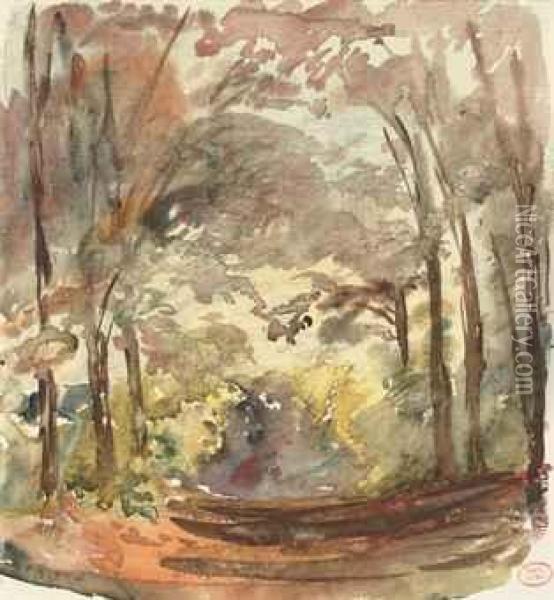 Sentier Forestier En Automne Oil Painting - Paul Huet