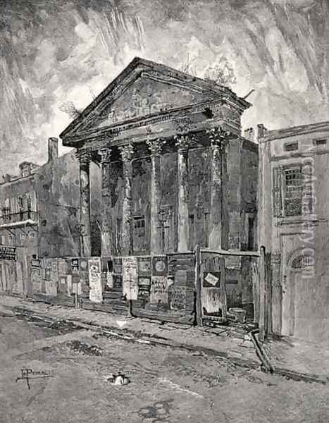 The Old Bank in Toulouse Street, New Orleans, from The Century Illustrated Monthly Magazine, May to October, 1883 Oil Painting - Joseph Pennell